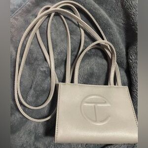 Telfar small grey shopping bag